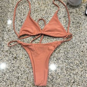 set of 2 cheeky coral bikini